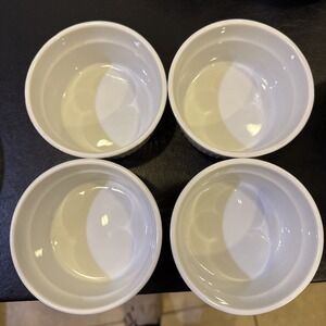 Set of‎ 4 BIA Cordon Bleu White Ramekins Sauce Bowls Ribbed 3.5"x 2"
